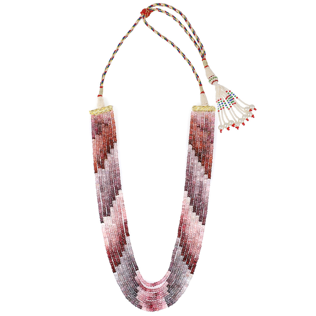 Red Spinel 7 Layer Sarafa Necklace
