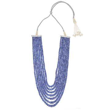 Tanzanite Beads 7 Layer Sarafa Necklace