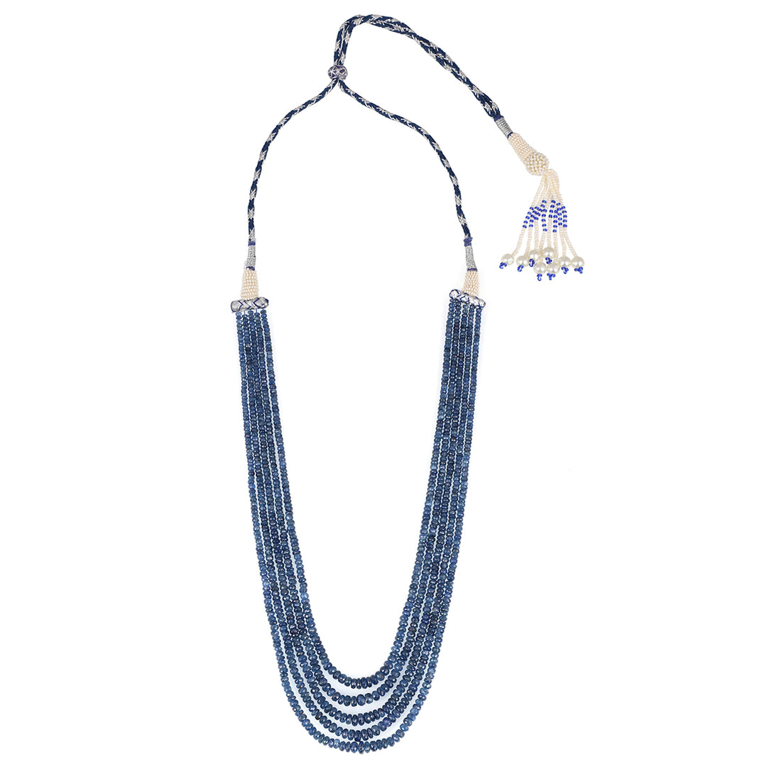 Blue Sapphire 5 Layer Sarafa Necklace