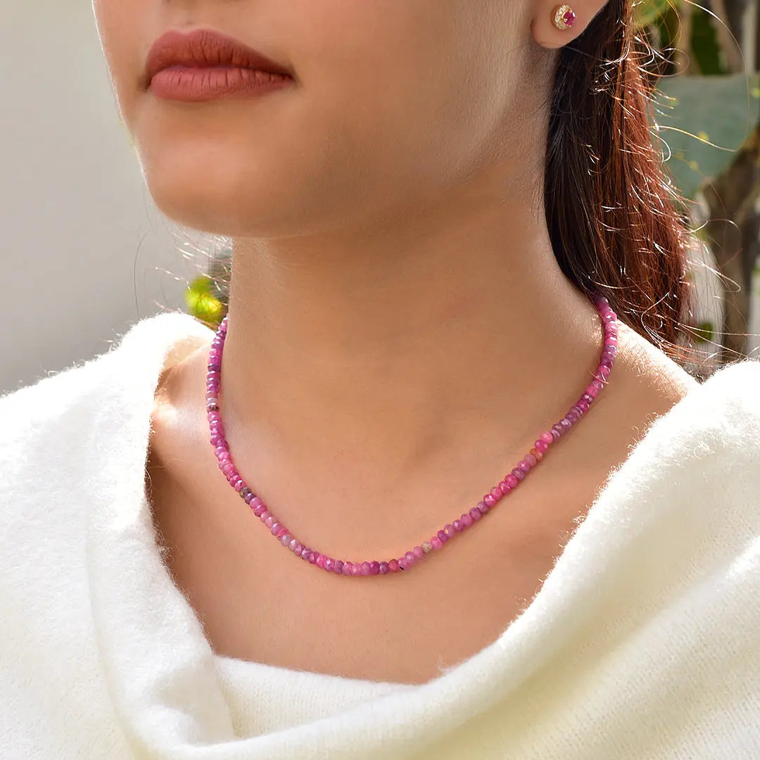 Sterling Silver Ruby Necklace