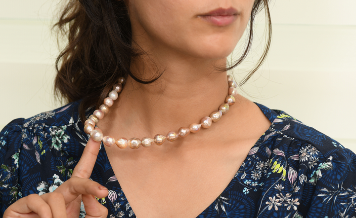 Mystic Pearl Beads Silver Necklace