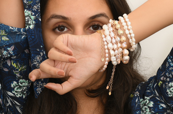 Cultured Pearl Nugget Silver Bracelet
