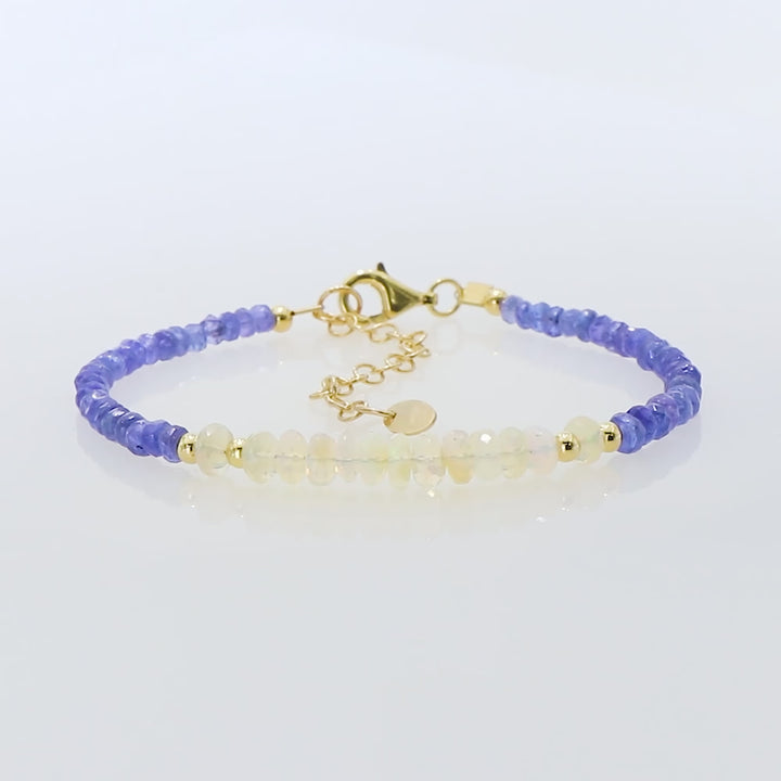 Tanzanite and Opal Silver Bracelet